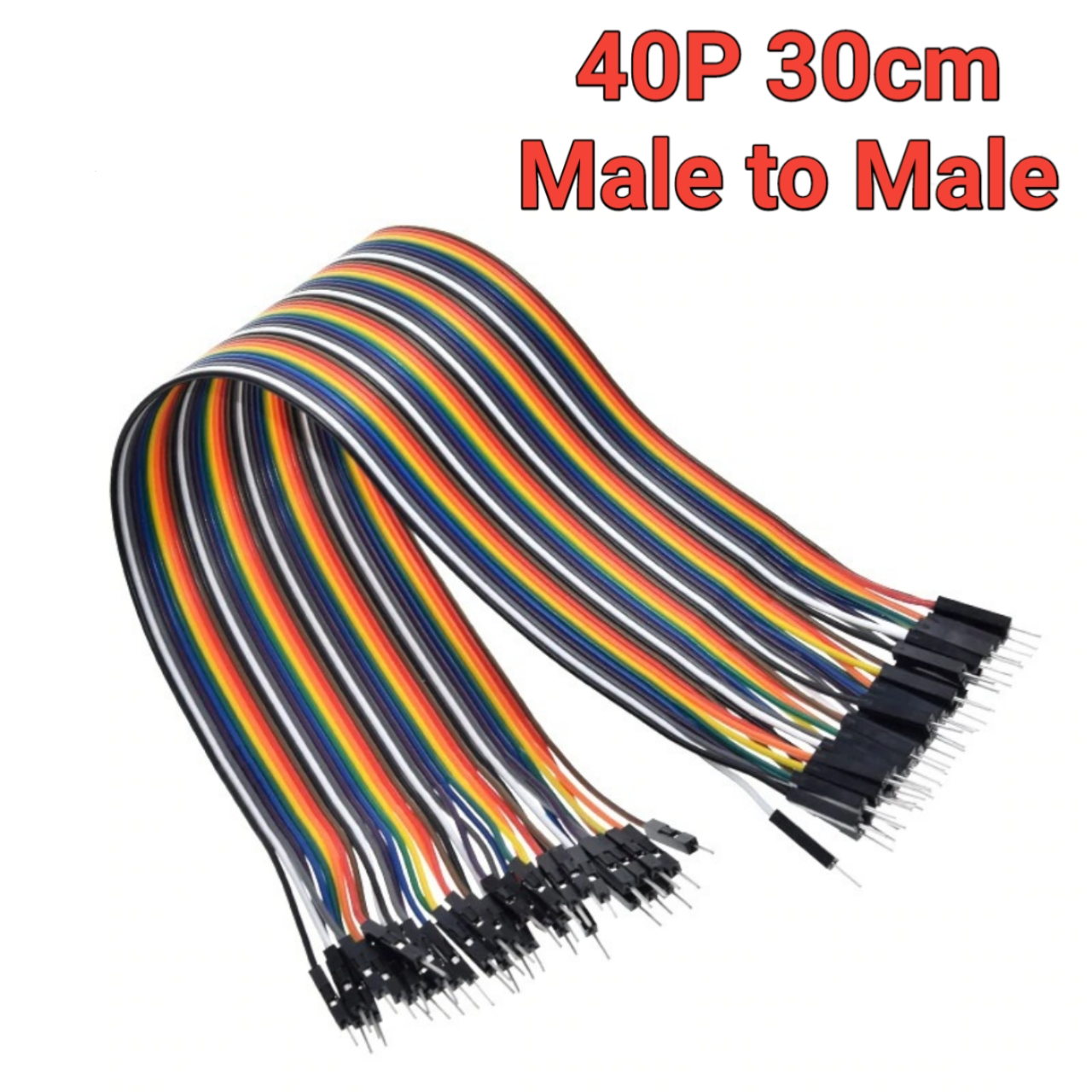 Male to Male Jumper Wires Dupont Line – 40 Pins, 30cm for Arduino, Breadboard, DIY Electronics Projects