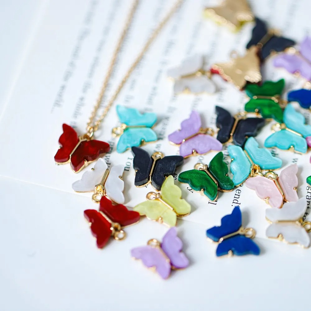 Butterfly Charms For Jewelry Making HOTTEST SALE 10pcs/lot High Quality Acrylic Butterfly Charms For Jewelry Making Bracelet Making Charms DIY Animal Pendant Handmade Jewelry For Necklace Bracelet By SAMS