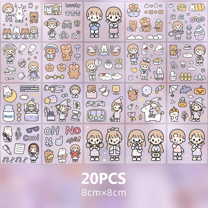 RHS Online Cute Stickers Ins Waterproof Cartoon Sticker Set Diary Phone