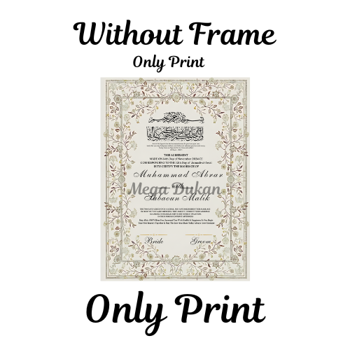 Nikkah Certificate withe crystal white frame , with free shipping , nikkah certificate for nikkah