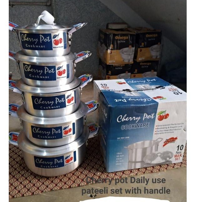 Cooking pots Sets Kitchen Silver Steel pots Ware Cooking (Pateli