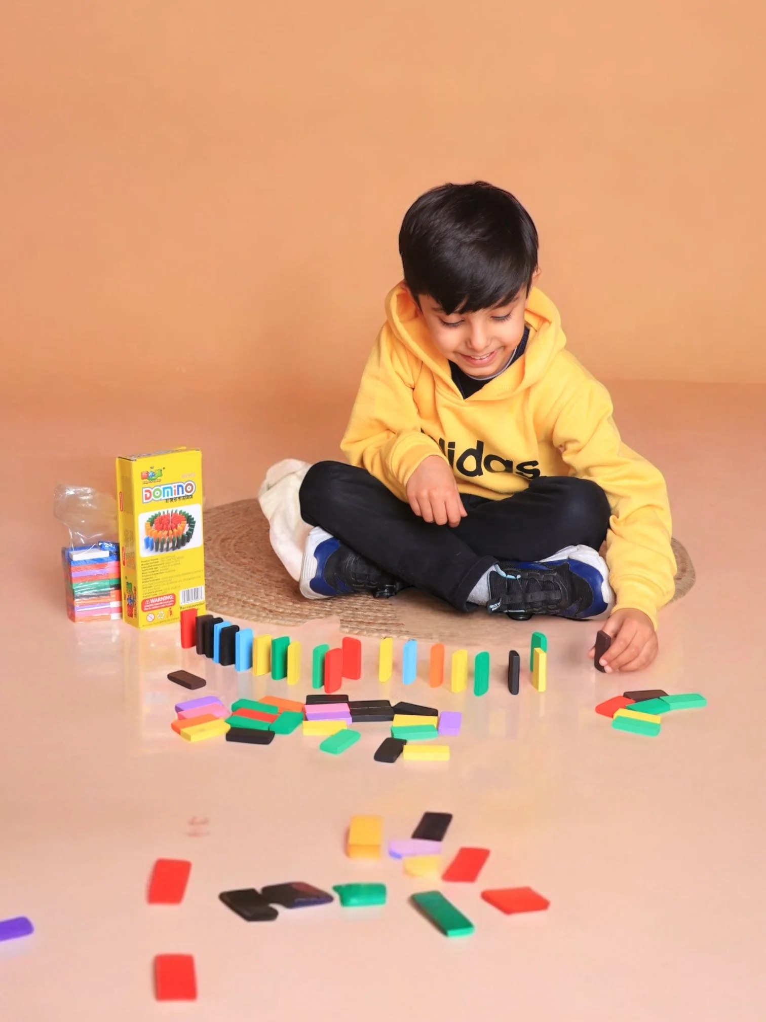 100 Pcs Wooden Colorful Domino Blocks