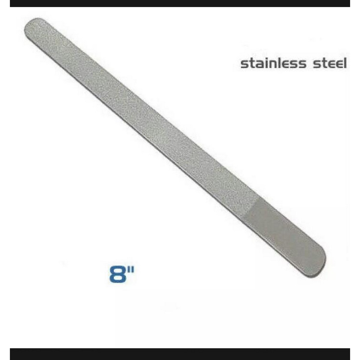 Silver Stainless Steel Nail Filer Nail Art File Single Sided Manicure Pedicure