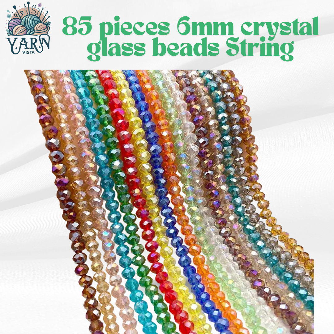 6mm Crystal Beads (80+ Pieces) for DIY Jewelry Making & Clothing Designs – High-Quality AB Crystal Beads | Yarn Vista