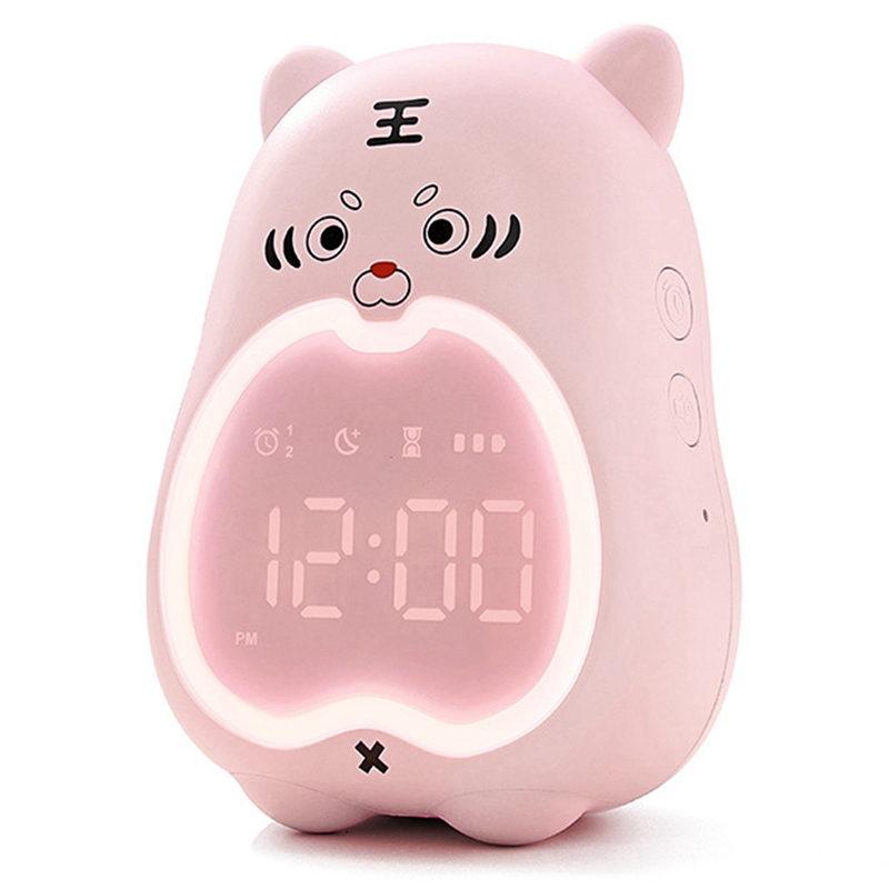 Kid Alarm Clock Digital Cute Bedside Light Sleep Training With Timing