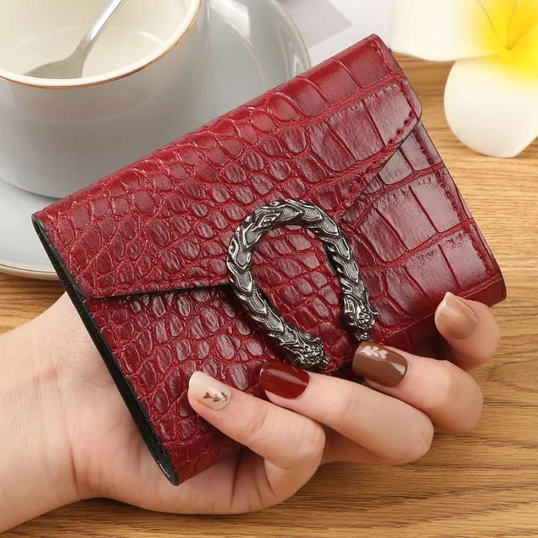 Crocodile Pattern PU Leather Tri-Fold Wallet