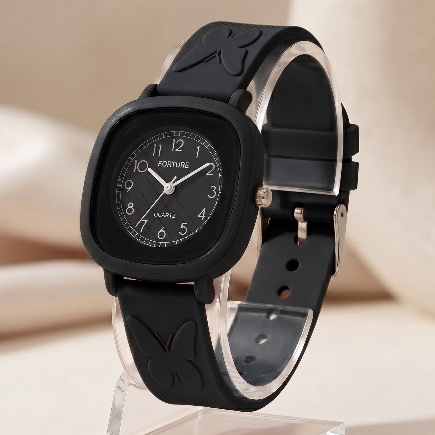 Aesthetic Elegant Korean Style Watches for Girls Gifts / Silicon strap with metal pin-clasp