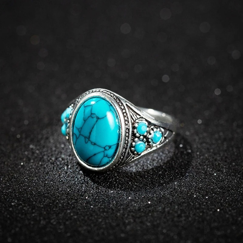 Turquoise Engagement Ring For Men Vintage Fine Jewelry Hot Sale Party Jewelry