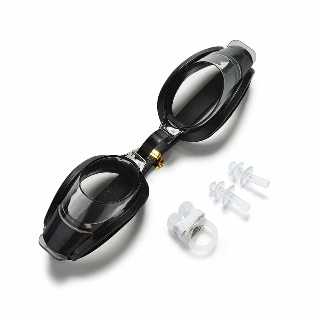 New 3 in 1 Men Women Waterproof Anti-fog Swimming Goggles Set Wide Protection UV Sight Adjustable Lenses with Nose Clip Ear Plug