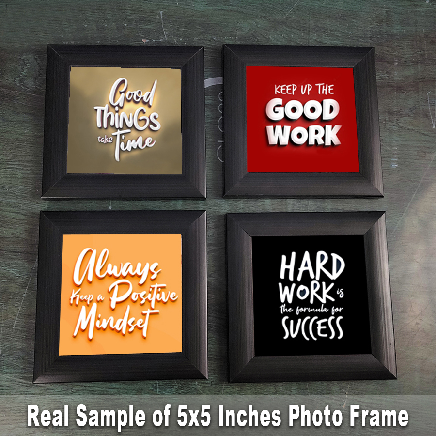 Pack of 4 Inspiration Quote Picture Frames,4 photo frame, Wall Hangings Glass front with Free print Digital frame