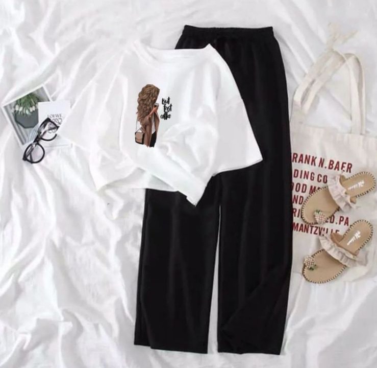 Comfortable Crop Top with Flapper Trouser Set, Perfect for Women and Girls