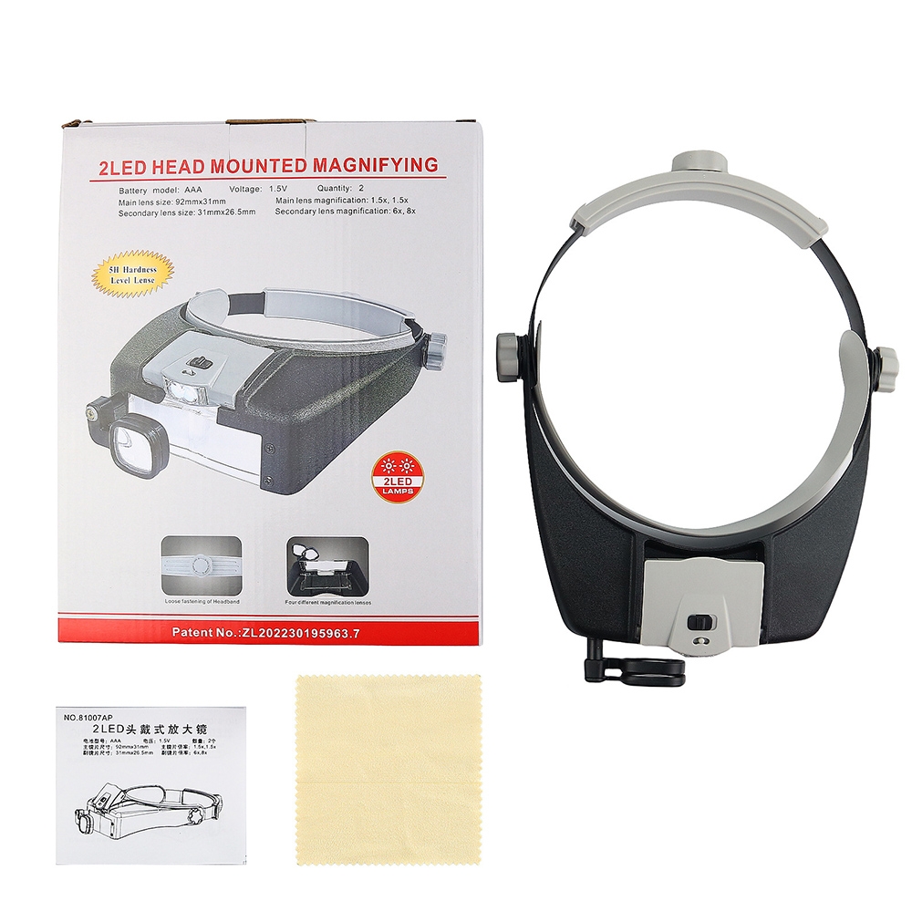 81007-AP LED Light Head-mounted Electronic Repair Magnifying Glass Tool LED Magnifier Glass