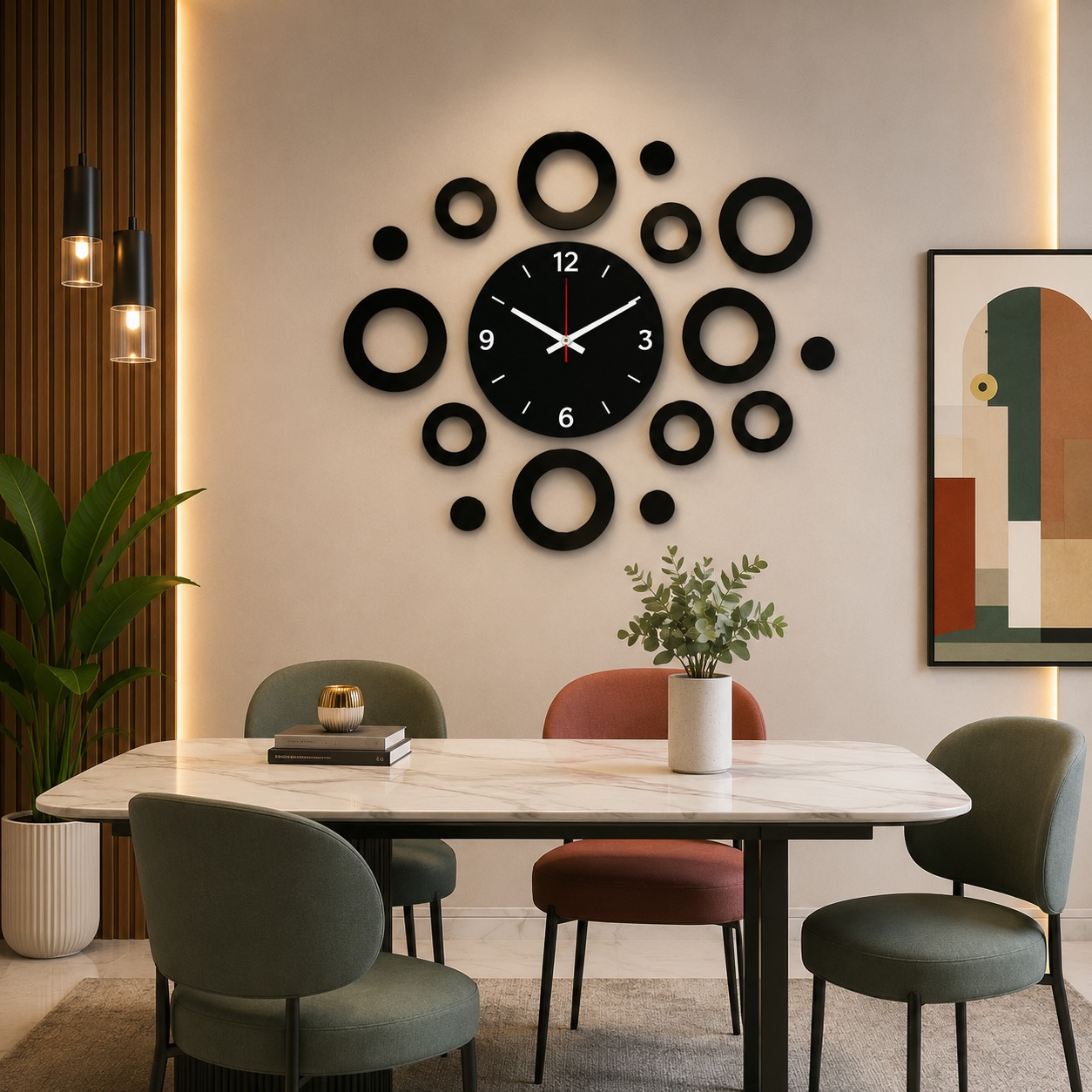 Luxury Ring Design Wall Clock Modern Silent Wall Decoration