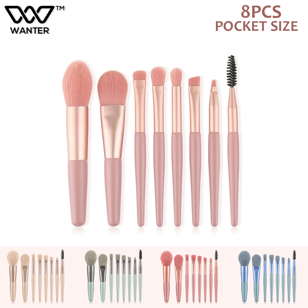 WANTER 8Pcs Makeup Brushes Set Makeup Brushes 8pcs Premium Synthetic Blending Face Eye Lip Makeup Kit, Professional Make Up Brushes Set for Foundation Eyebrow Concealer Brush Blush Eye Shadows Contour Powder Foundation Powder Cosmetics Makeup Brush Tools price in Pakistan