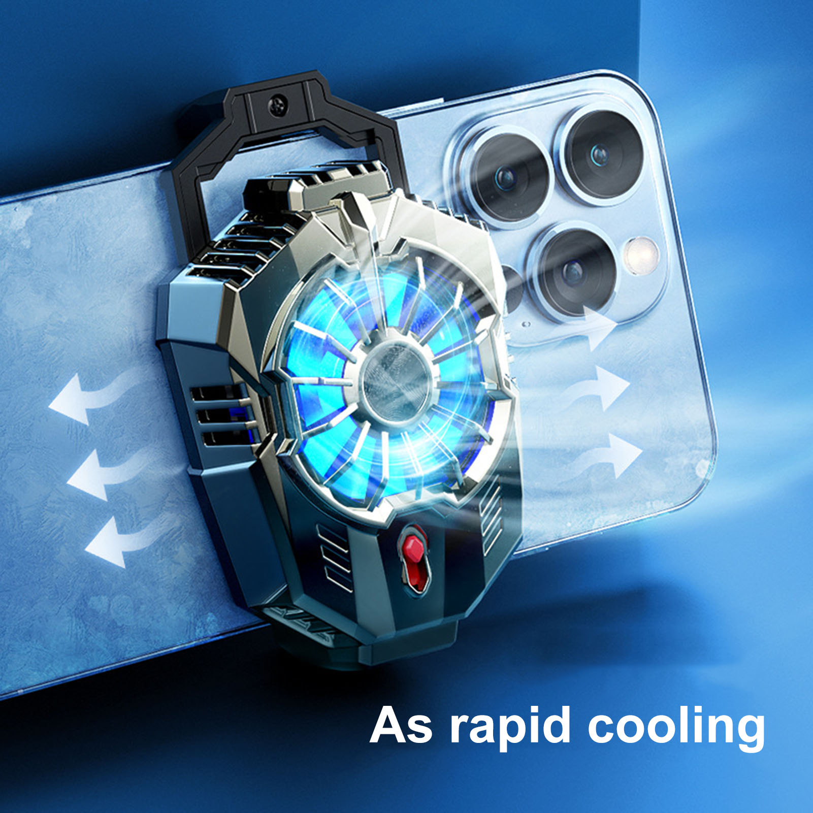 X20 Universal Mobile Cooling Fan Game Plugin Silent Radiator Phone Cooler System RGB Lights Dual Gears Two Speed Modes | Adjustable Portable Heat Sink Gamepad Trigger Holder Semiconductor USB Phone Radiator | For Gaming PUBG FREEFIRE