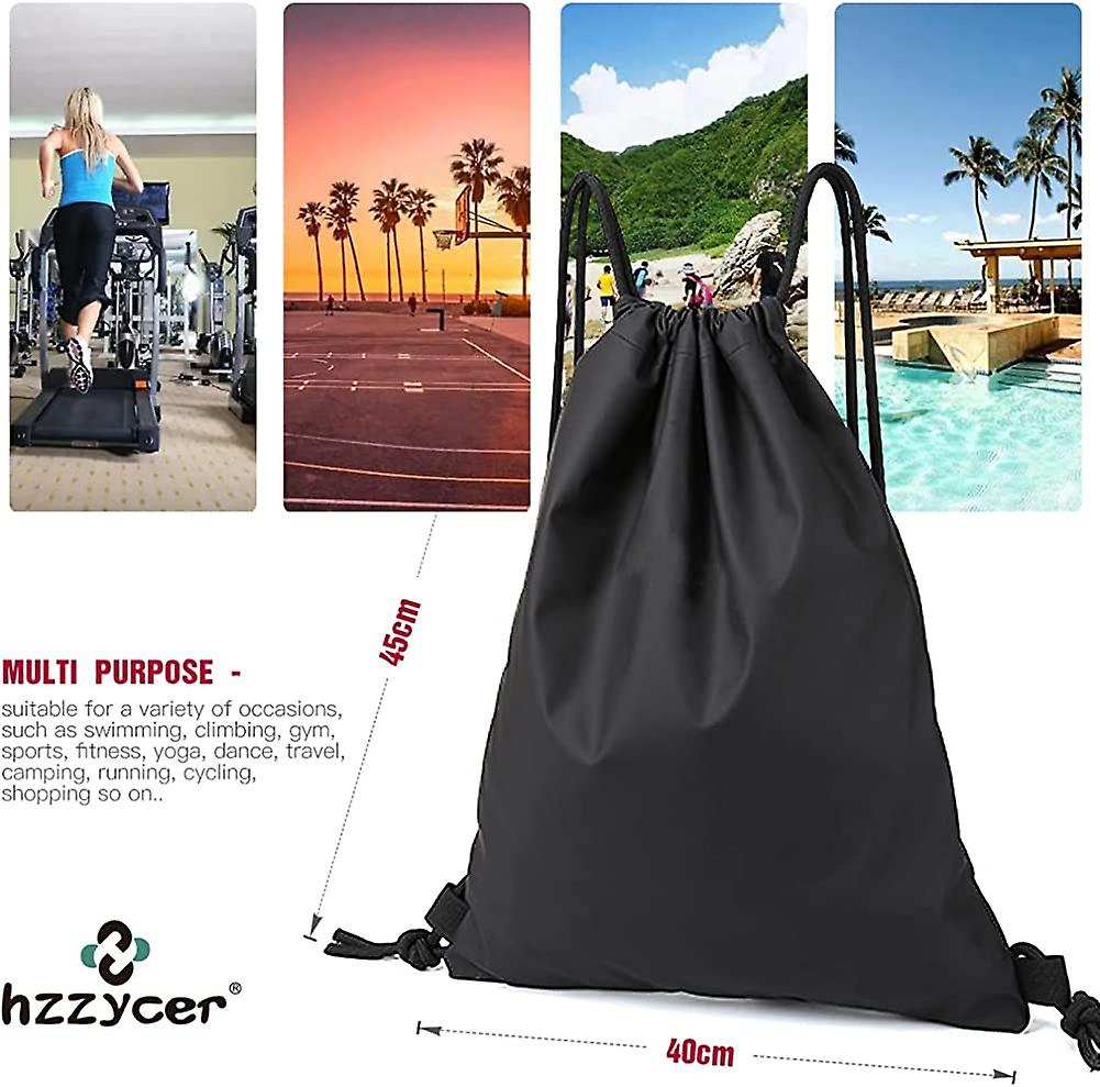 Portable Men Women Sports Gym Bag Drawstring Bag Waterproof Foldable Backpack Shoes Clothes Yoga Running Fitness Travel Bag
