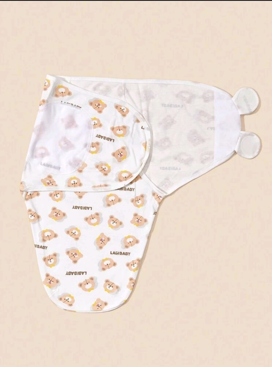 Newborn Sleeping Bag Cotton Baby Swaddle Wrap Adjustable Newborn Sleepsack Hat Set Anti-kick Swaddle Warm Soft Blanket
