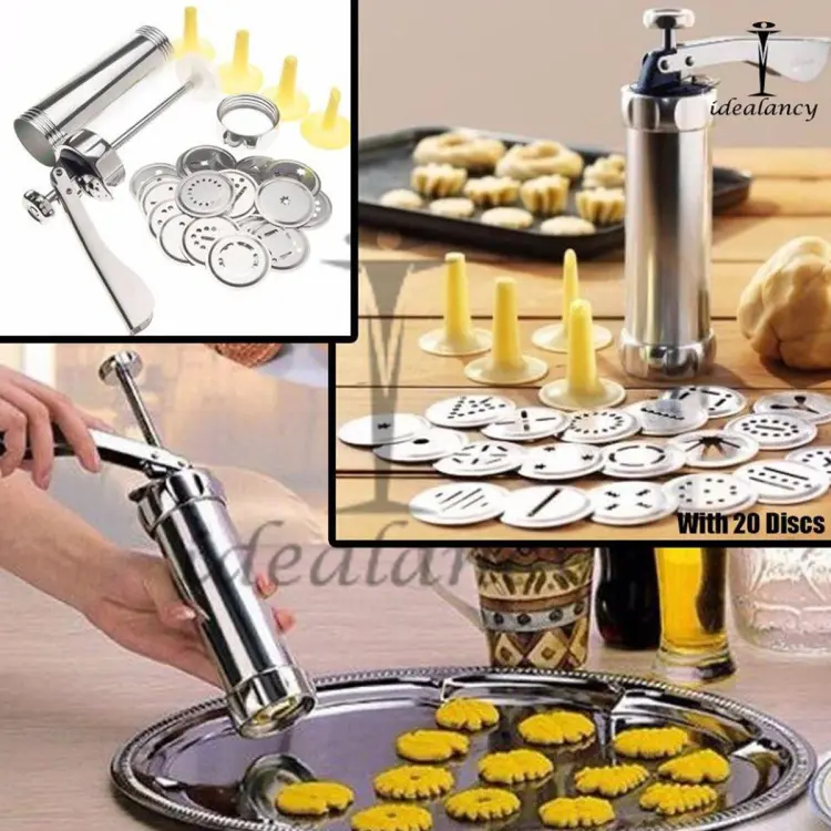 Cookie Maker Machine for Baking with 20 Stainless Steel Cookie