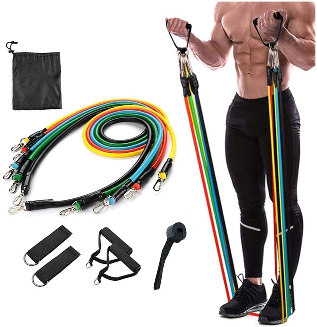 11 Pcs/Set Resistance Band Set Yoga Exercise Resistance Band Exercise Body Belt