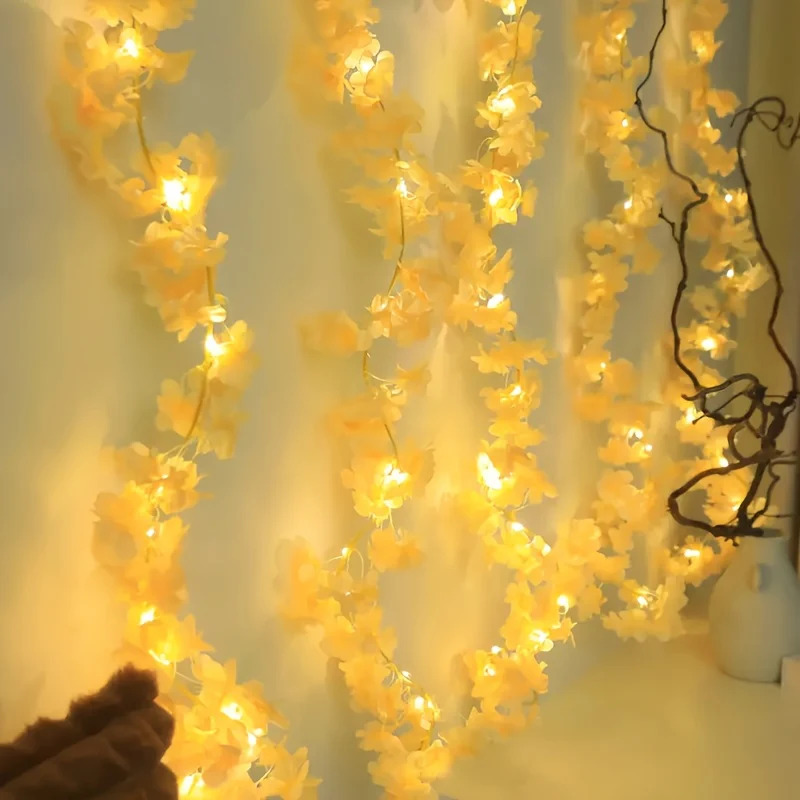 Led cherry flower string light - Home decoration led cherry flower bail light - Room weddings Decoration light