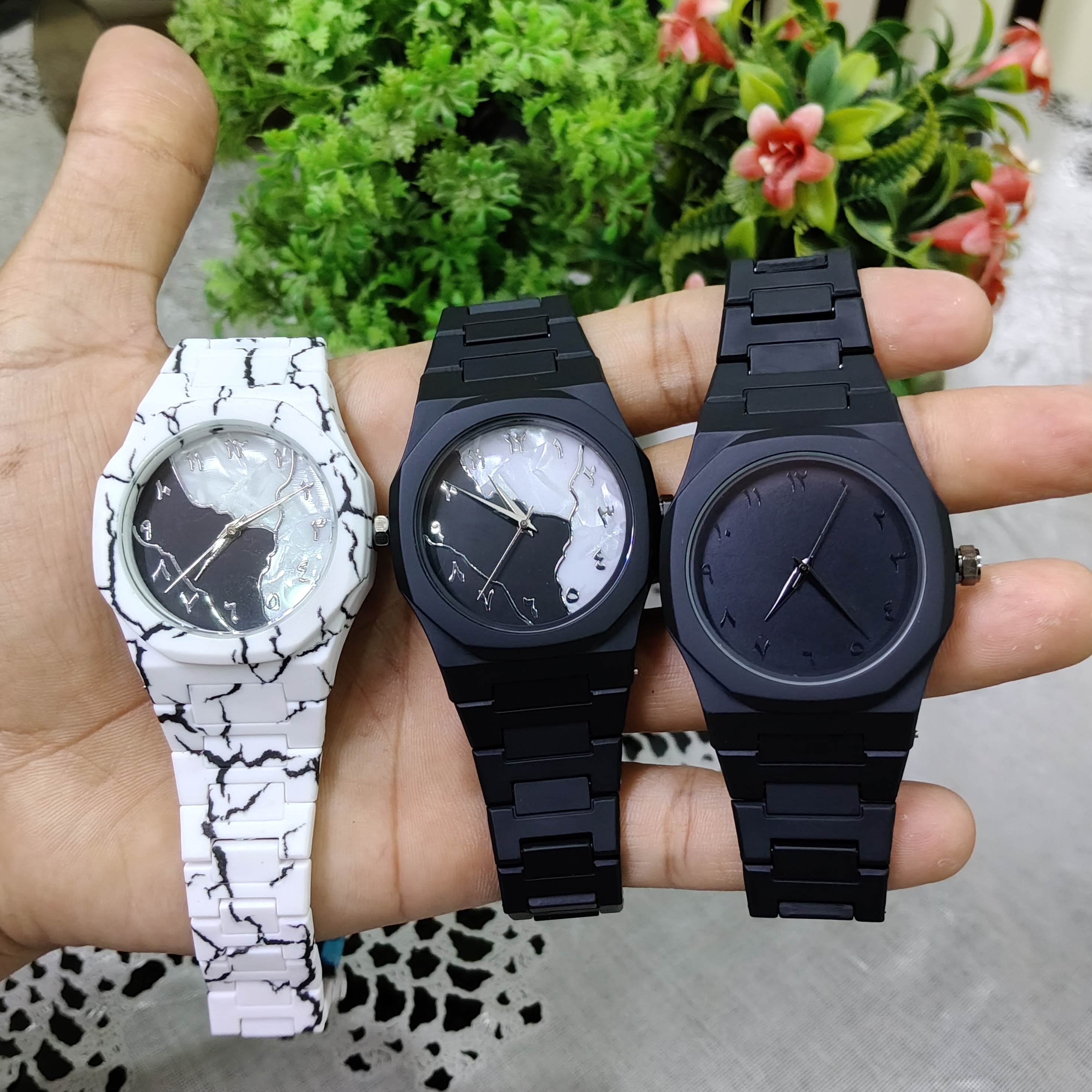 Black Arabic Aura Watch For Men Stylish Aura Watch 100% Original Watch Amazing Smart Watch Latest Aura Design Aura Watch – White & Black Marble Color – Premium Trending Fashion Wrist Watch for Men & Women – Elegant Dial – Stylish High Class Look price in Pakistan