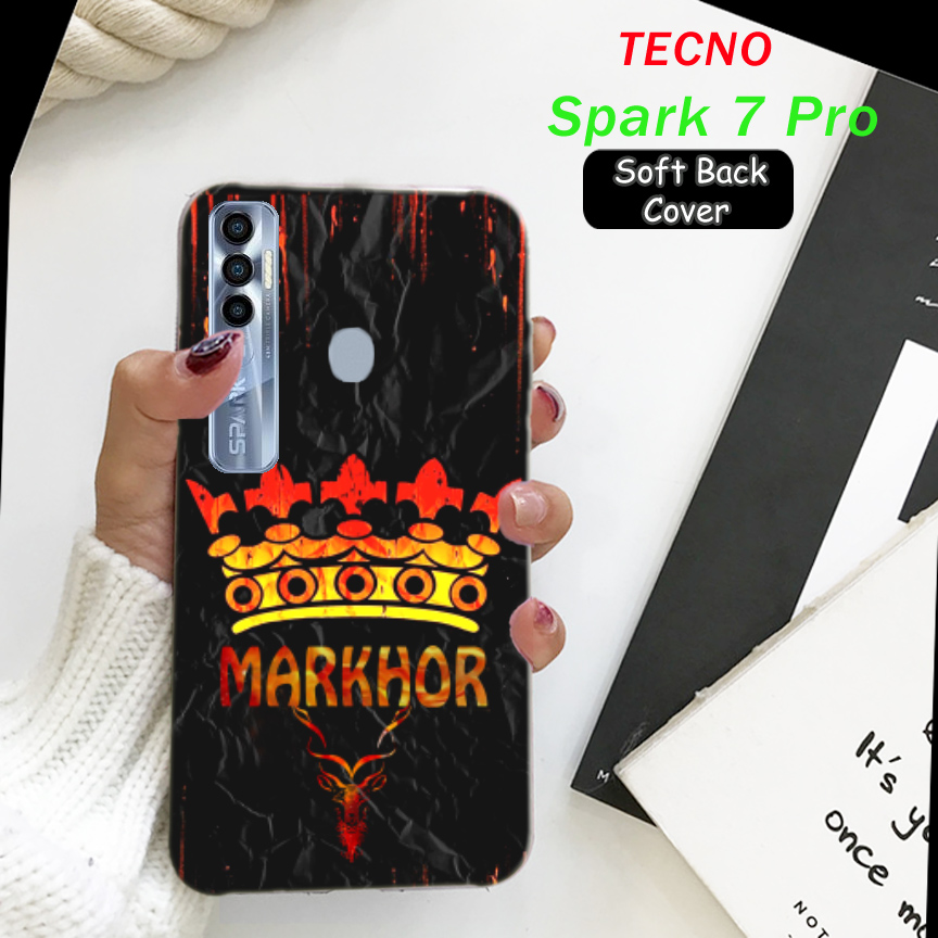 Markhor Tecno Spark 7t Cover Tecno Spark Pro Back Cover Black