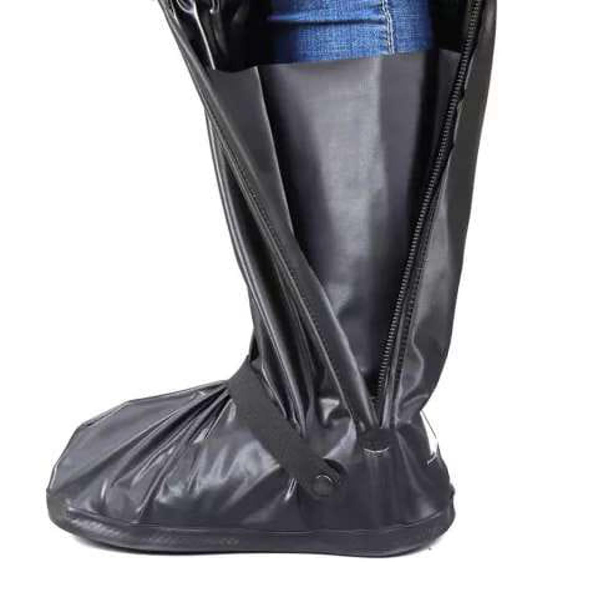 Shoe Cover Polyester and Nylon stuff Reusable & Foldable Long Boot Covers, Overshoes Wear for Travelling, Motorcycle, Cycling, Riding For Both Men and Women - ABID STORE