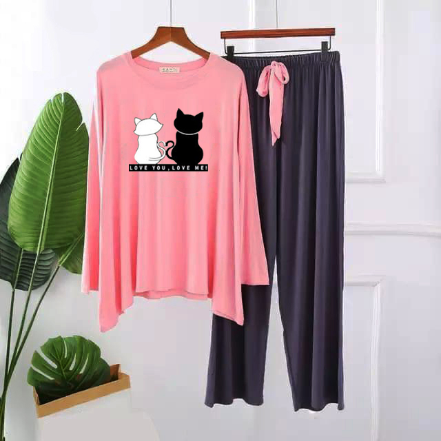 Love You Love Me Full Slvees Dress for girls and women Night Wear Night suit, Sleeping Dress Girls Sleepwear Loungewear Sleeping Suit lingerie T shirt and Pajama ,Night Dress for girls and women