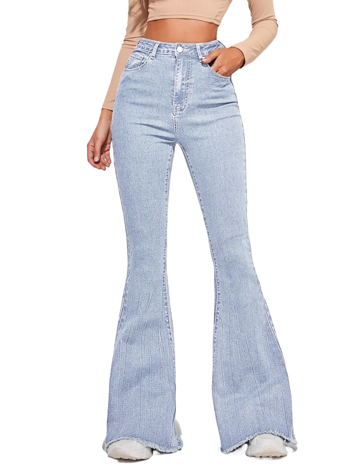 Bell Bottom Sky Blue original Zara denim jeans pants for her (select only waist size)