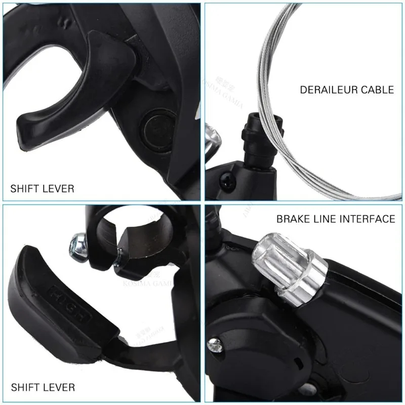 Mountain Bike Gear Shift 3x7 Gear Shift Bicycle 7 Gear Shift Brake Lever Bicycle Left Right Gear Shift 21 Speed Gear Shift Set for Mountain Bikes City Bikes Road Bikes Folding Bikes Accessories