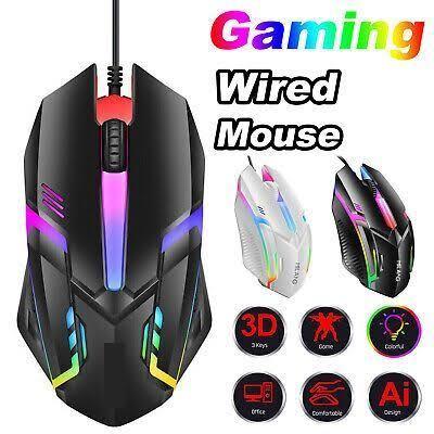 RGB Gaming Mouse 6 Button USB Wired Mouse | 4 Level DPI 800-3200 | Ergonomic Gaming Mouse | Free Mouse Pad