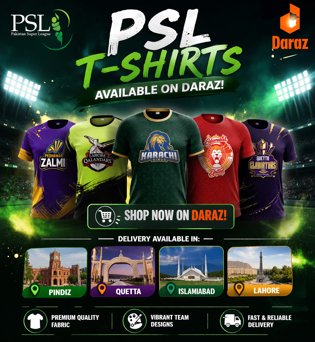 PSL 2026 Official Team T-Shirts - Premium Quality Cricket Jerseys for Karachi Kings, Lahore Qalandars,,  Quetta Gladiators - Full Sublimation Print