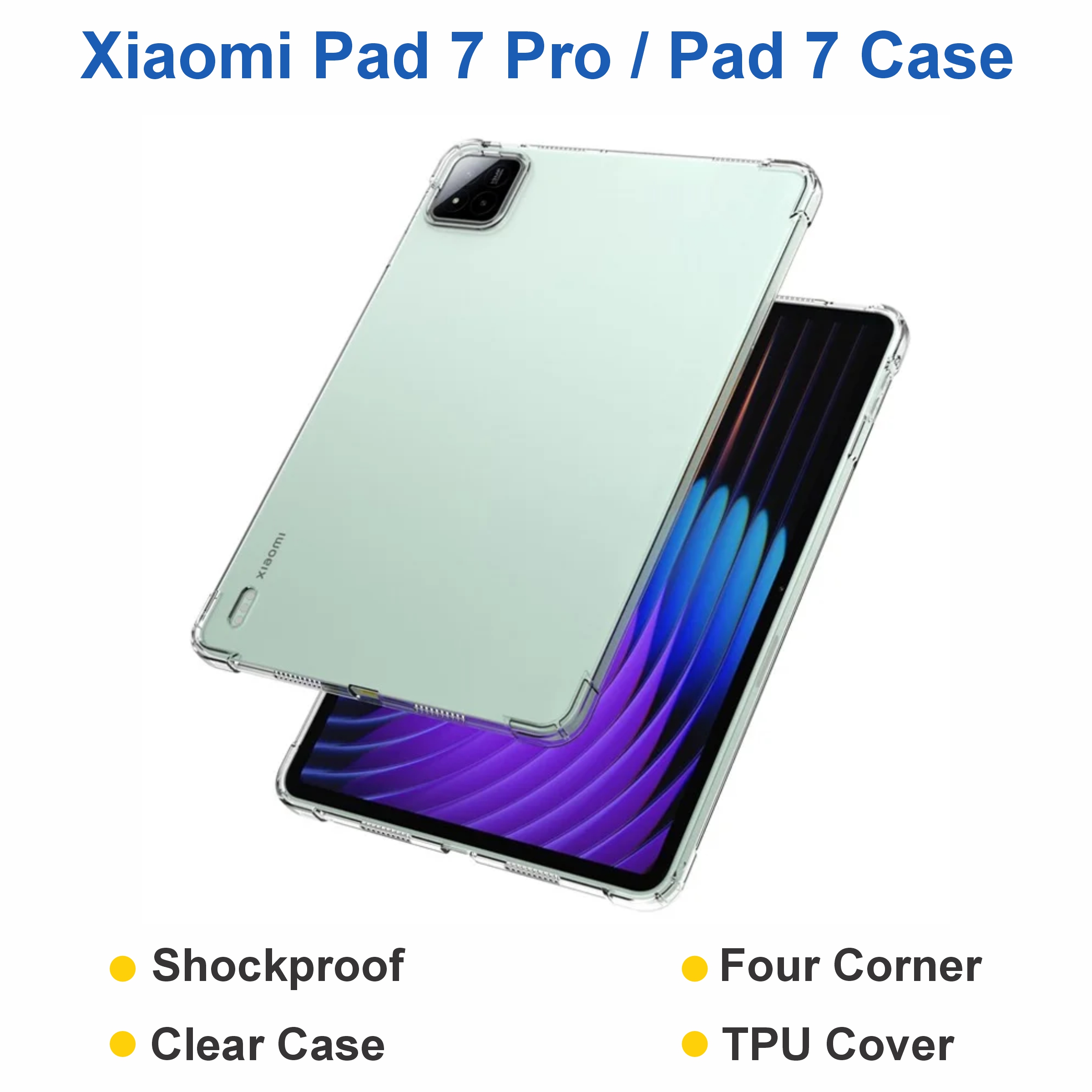 for Xiaomi Mi Pad 7/7 Pro 11.2 inch Cover Full Coverage Corner Soft TPU Shockproof