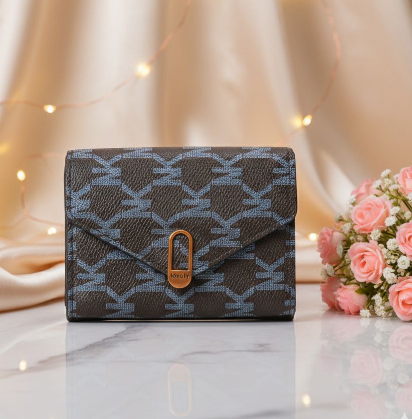 Mini Trifold Wallet for Girls and Women, PU Leather, Zip Closure, Compact Design