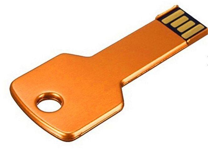 Golden Silver Memory Key Flash disk Metal key shape USB flash disk