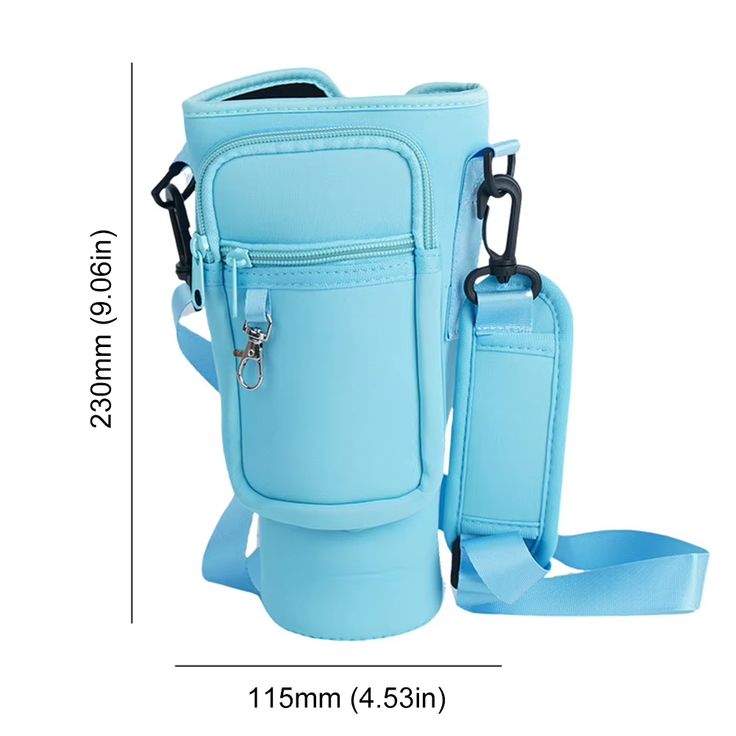 Tumblers Bag 40oz With Straps | Premium Insulated Crossbody Bottle Holder For Gym, Travel & Outdoor | Lightweight Neoprene Water Bottle Carrier For Men & Women | Multi Pocket Shoulder Sling Bag Portable Design