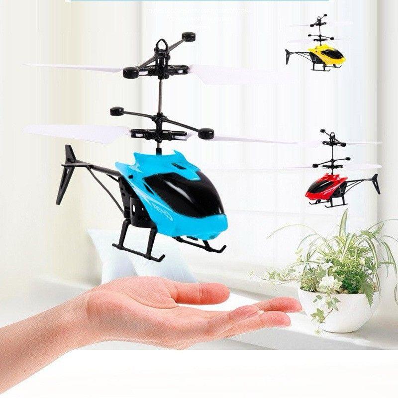 2-in-1 Remote Control & Hand Sensor Helicopter Toy with 3D Lights – Rechargeable, Multicolour Flying Toy for Boys & Kids (Indoor & Outdoor Use) (With Remote Control and Without Remote Control)