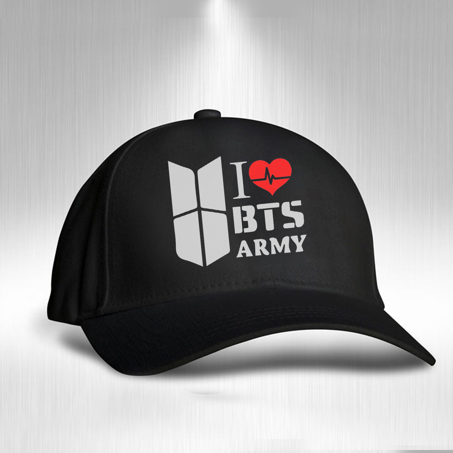 I Love BTS Army Cap for Men & Women – Black Adjustable BTS K-Pop Fan Cap | Stylish Unisex BTS Hat for Army Fans