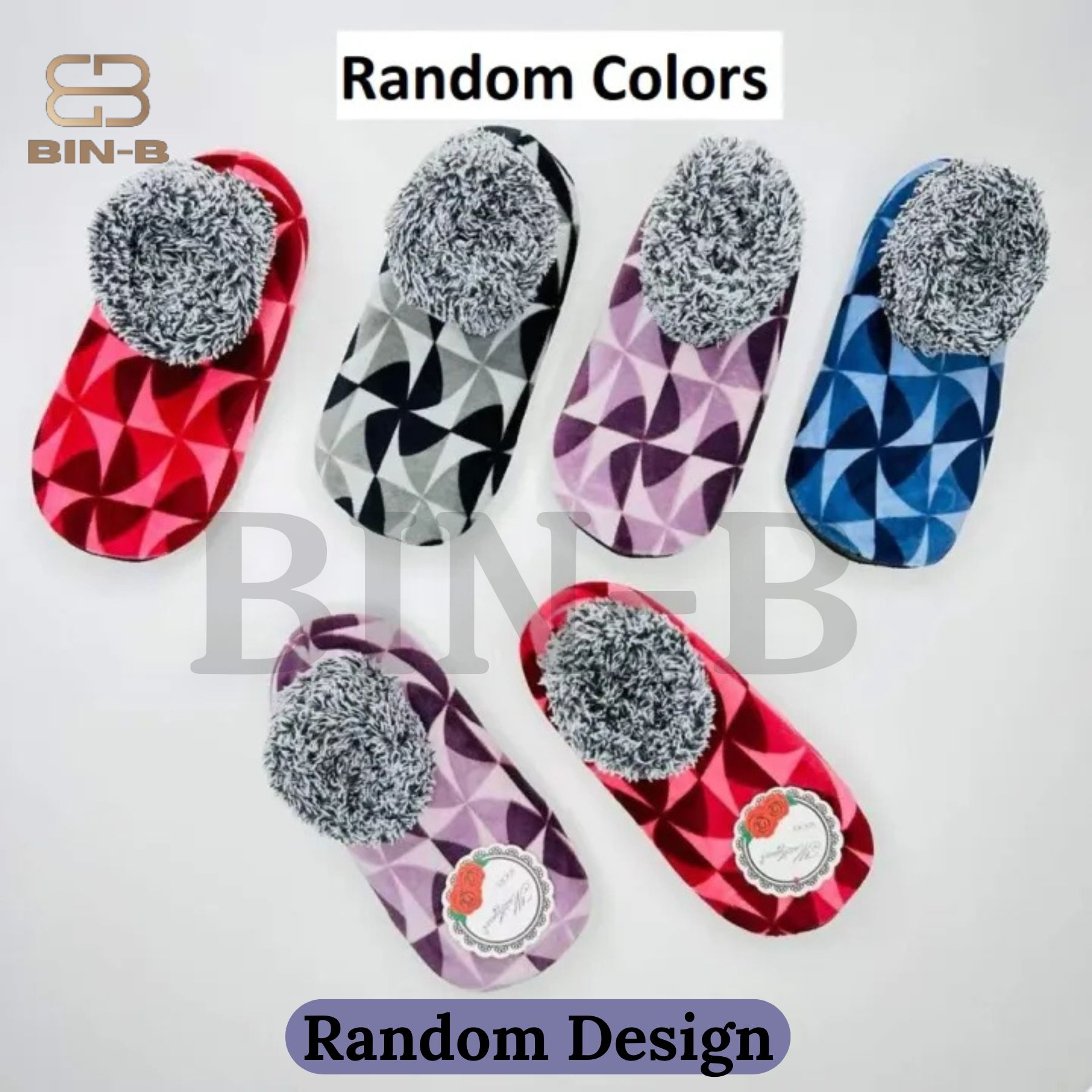 Women's indoor warm soft plush slippers