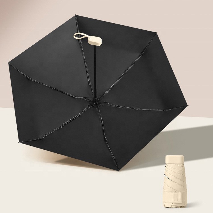 Pocket Umbrella with Case - Portable Compact Lightweight Durable Parasol Stylish Small Travel Umbrella for Rain & Sun Protection