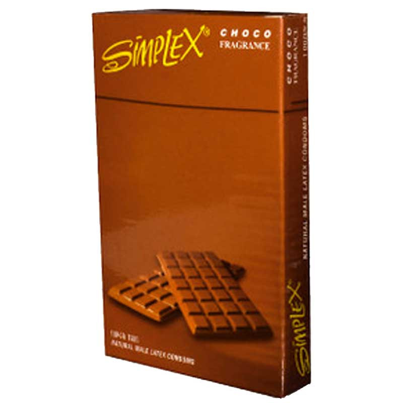 Simplex Super Thin Choco Flavored Condoms - 12 Pieces