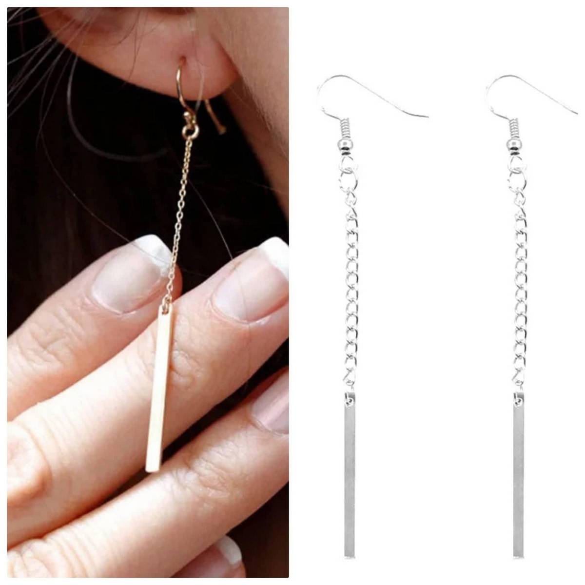 Siver Long Chain Girls Earrings Hot Fashion Women Trendy Jewellery Ladies Drop Earring