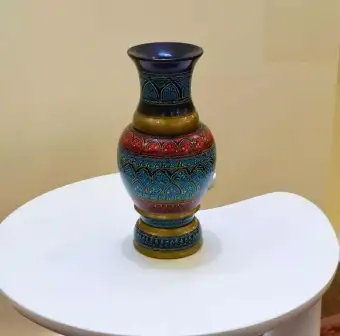 Lacquer Naqshi Handcrafted Multy Colour Vase Art Work Hand Made