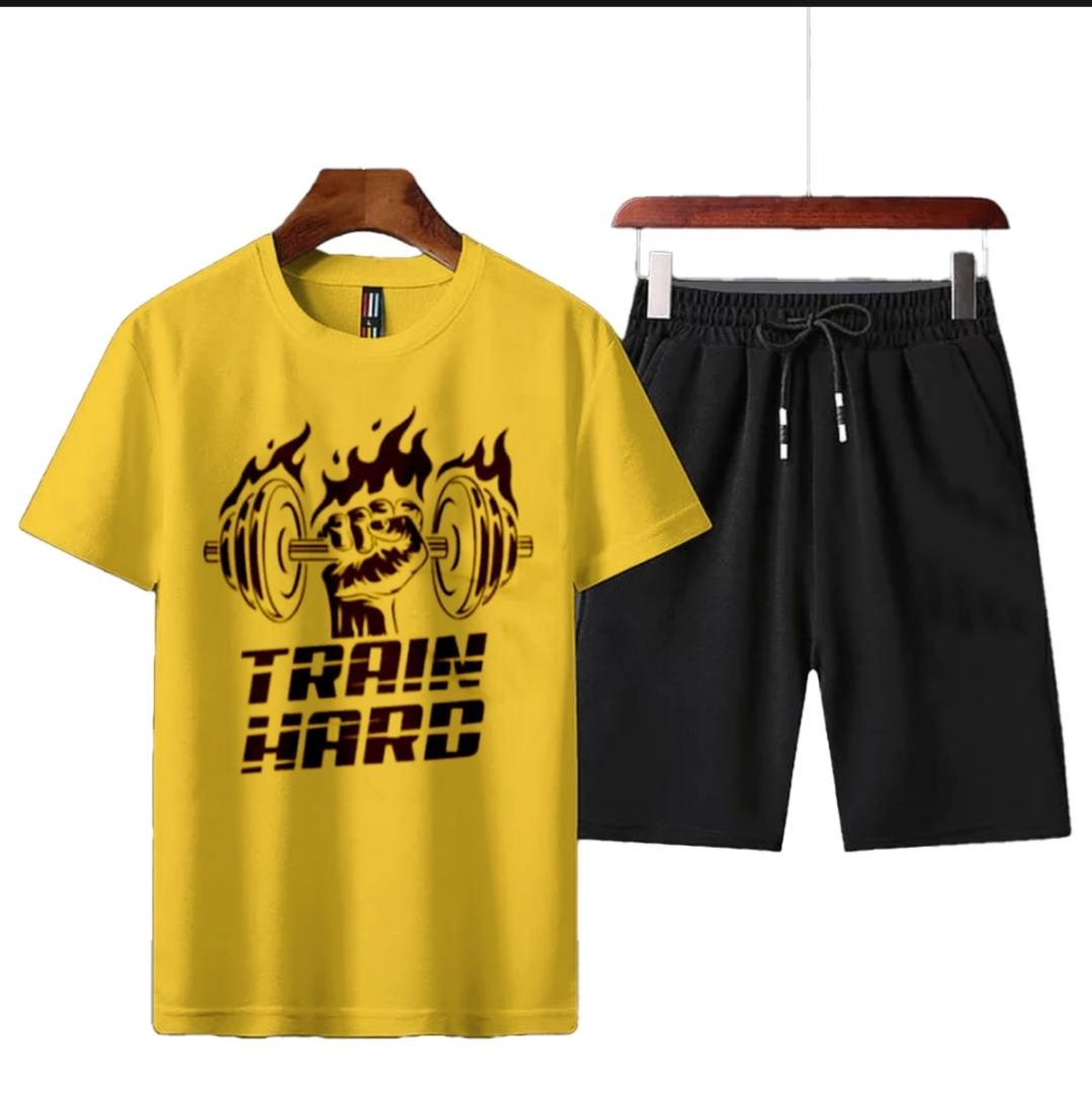 Train Hard Printed Gym Tracksuit For Mens&Women Summer Collection