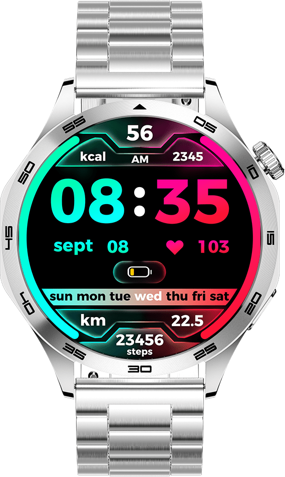 DANY Boss Pro Smartwatch | 1.43" AMOLED HD Display | Bluetooth Calling Smart Watch | Heart Rate, SpO2 & Blood Pressure Monitor | IP68 Water Resistant | Stainless Steel Metal Strap | Fitness & Sports Tracker | Smart Notifications