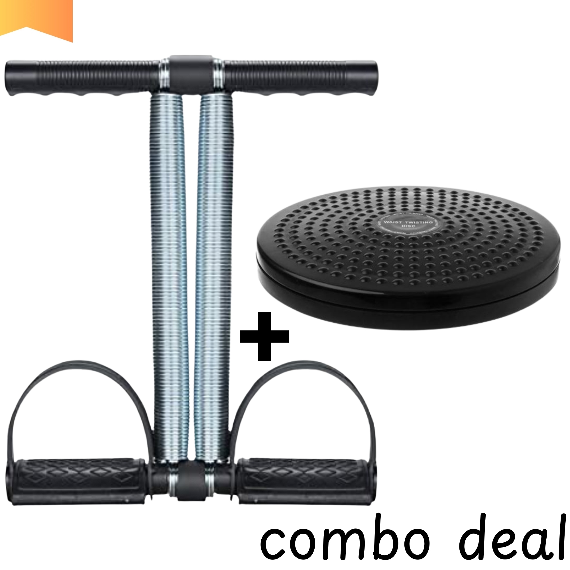 COMBO DEAL TWISTER EXERCISE MACHINE ABS ROTATING DISC AND DOUBLE SPRING TUMMY TRIMMER HOME GYM FITNESS EQIUPMENT