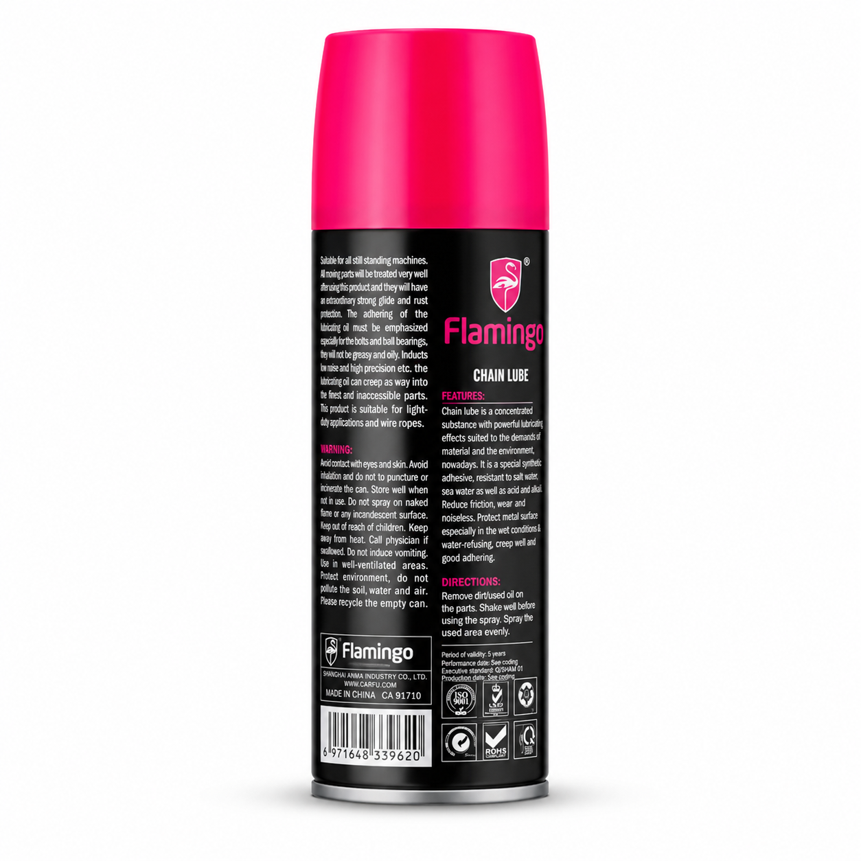Flamingo Chain Lube Spray 220ML | Anti Rust Motorcycle & Bicycle Chain Lubricant | Smooth Performance Chain Oil
