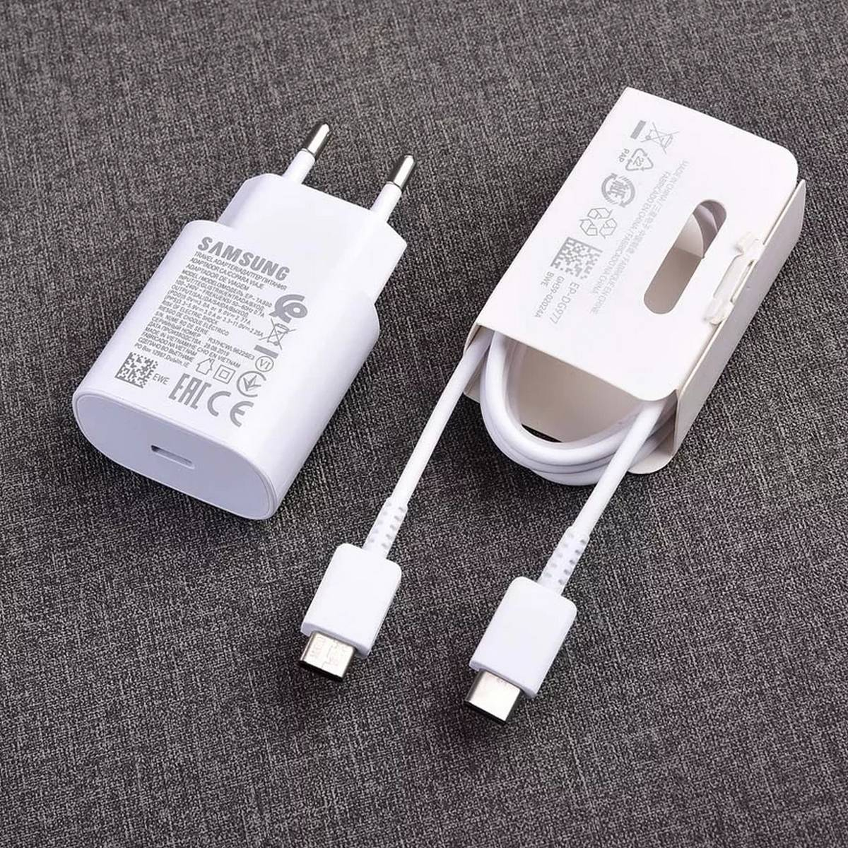 Samsung 25W with original cable Usb Type C Fast Charger Pd Wall Power Adapter Samsung 25W Fast Charger with Type C to Type C Cable Pd Charger For all Mobile Phone