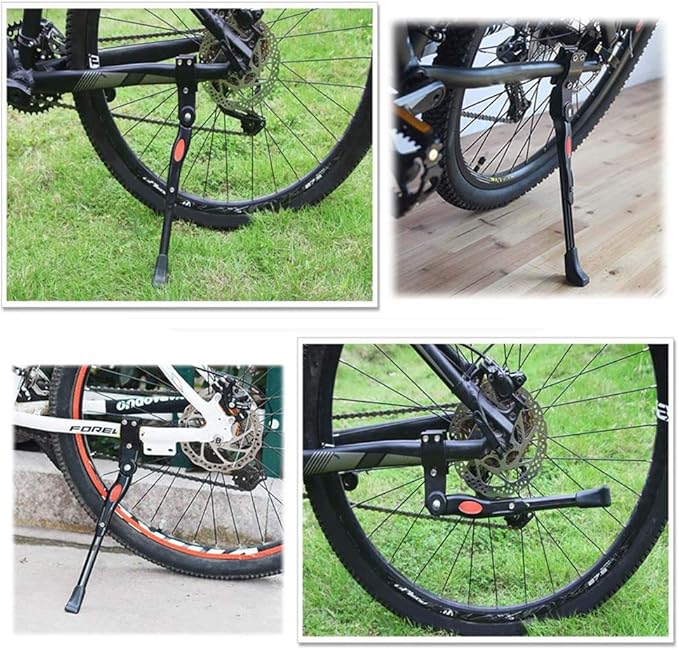 Bike Kickstand, Adjustable Bicycle Side Stand, Univercal Aluminum Alloy Parking Rack, Cycling Accessories for Mountain Bike, Road Bike,