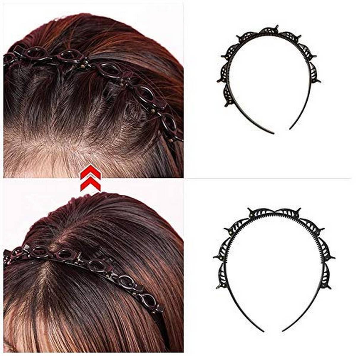 Double Layer Twist Plait Headband Hair Tools Bangs Hairstyle Hairpin Multi-layer Hollow Woven Headband